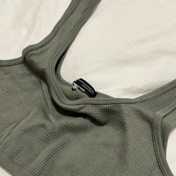 Sage Green Ribbed Bra Top - Picture 2 of 2